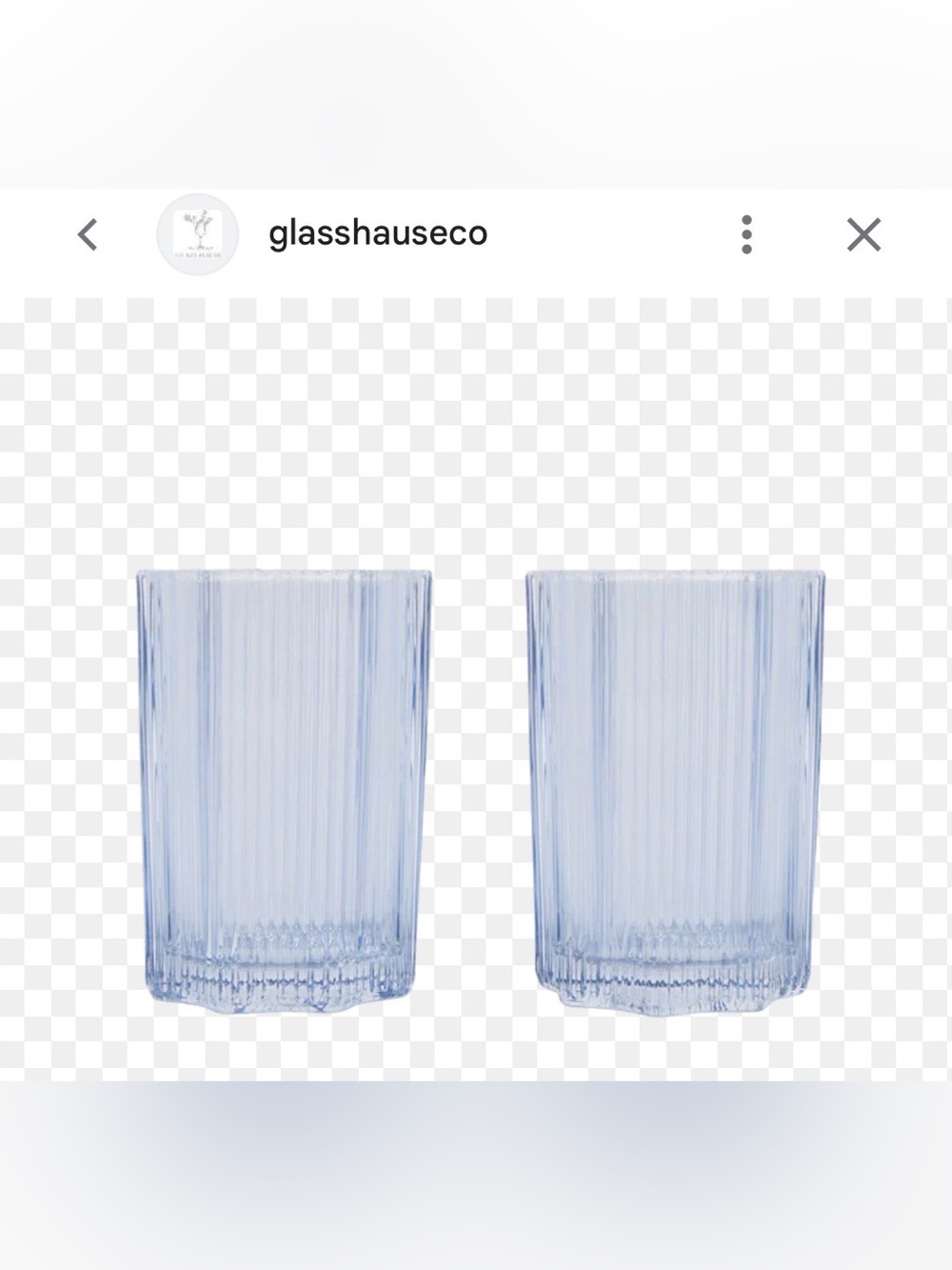Glass Hause Cobalt Blue Ribbed 12oz Glasses Set